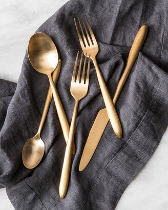 Velo Brushed Gold Plated Stainless Steel 20-Piece Flatware