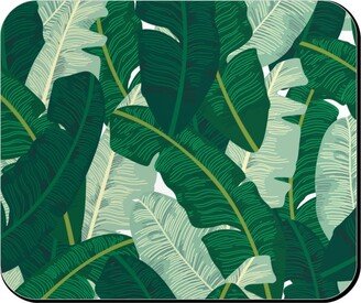 Mouse Pads: Classic Banana Leaves In Palm Springs Green Mouse Pad, Rectangle Ornament, Green