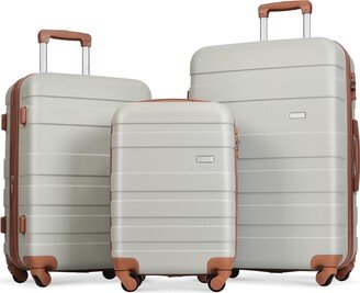 EDWINRAY Luggage Sets of 3 New Model Expandable Luggage ABS Hardshell Lightweight Suitcase Sets with TSA Lock-AI