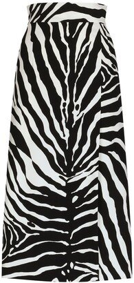 Cady zebra print midi skirt