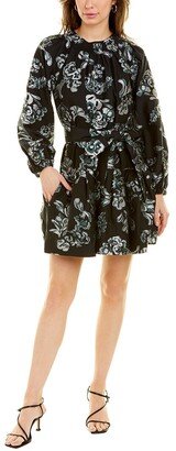 Elisabeth Silk-Blend Shift Dress-AA