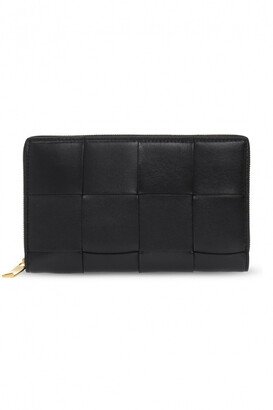 Wallet With ‘Intrecciato’ Weave - Black