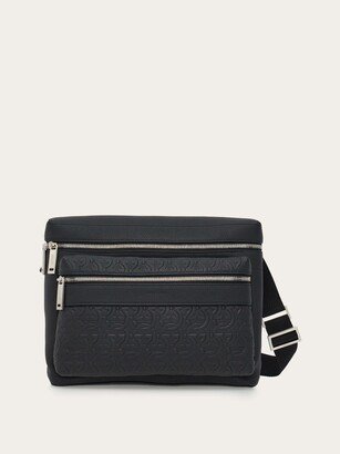 Man Embossed crossbody bag Black