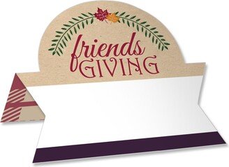 Big Dot of Happiness Friends Thanksgiving Feast - Friendsgiving Tent Buffet Card - Table Setting Name Place Cards - Set of 24