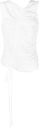 Ruched-Detail Sleeveless Blouse