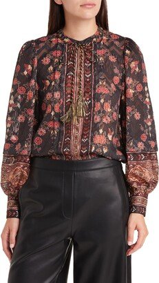 Laurena Floral Metallic Blouse