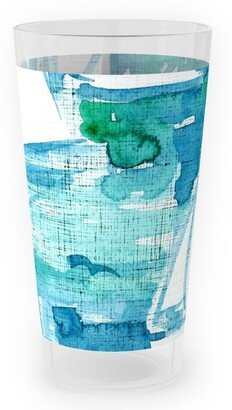 Outdoor Pint Glasses: Sailboats Sailing Watercolor Loosely Painted - Blue Outdoor Pint Glass, Blue