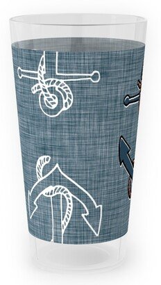 Outdoor Pint Glasses: Anchors Away - Textured Blue Outdoor Pint Glass, Blue