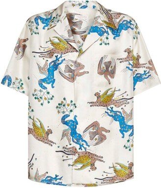 Allover Graphic Printed Short-Sleeved Shirt