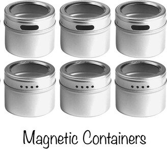 Magnetic Containers With Mountable Plate - Minimalist Storage Spice Containers Craft 4Ct