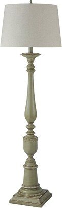 64 Antique French Polyester Resin Floor Lamp Olive Green