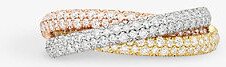 Womens Multicolour Trinity de 18ct White, Rose, Yellow-gold and 1.38ct Diamond Ring