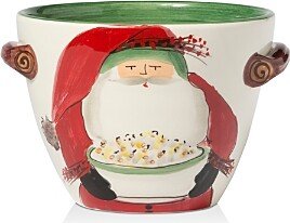 Old St. Nick with Popcorn Serving Bowl