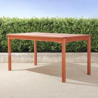 Azen Dylan Rectangular Coastal Eucalyptus Hardwood Patio Dining Table Red Brown