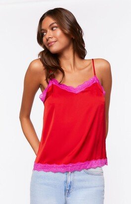 Satin Lace-Trim Cami-AA