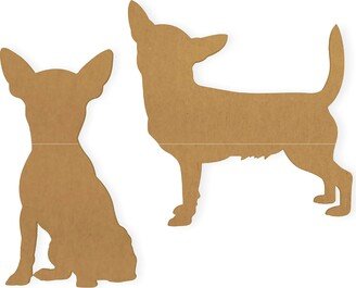 Chihuahua Dog Silhouette Cutouts | 2 Pack -Quality Cardboard, Lovers Gift