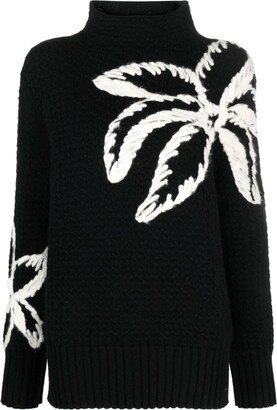 Floral Intarsia-Knit Cashmere Jumper-AA