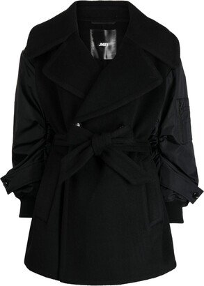 Wide Notched-Lapels Belted Coat