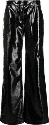 High-Waist Faux-Leather Trousers