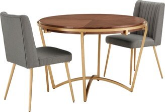 Vanderson Natural Wood and Gold Dining Set by Modern