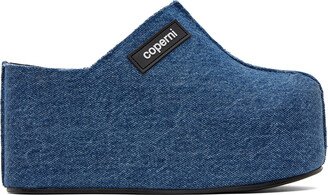 Blue Denim Branded Wedge Clogs-AA