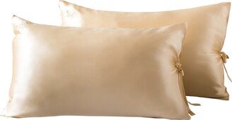 Not Just Pajama Sleeping Beauty - Classic Pure Silk Queen Size Pillowcase - Champagne