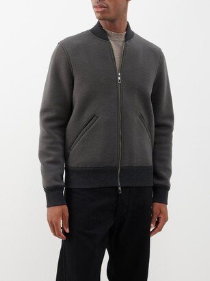 Wool-blend Zipped Bomber Jacket