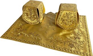 Orthodox Chalice Covers & Aer Set Embroidered On Gold Metallic Brocade High Quality Fabric, Altar Cloth, Ready To Order