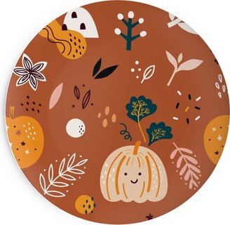 Salad Plates: Autumn Pattern - Orange Salad Plate, Orange