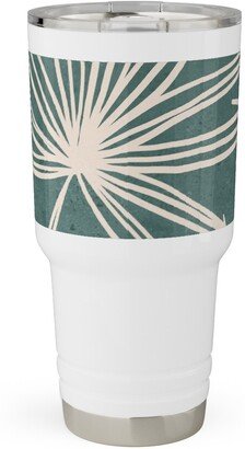 Travel Mugs: Palm Fronds Fan - Green Travel Tumbler, 30Oz, Green