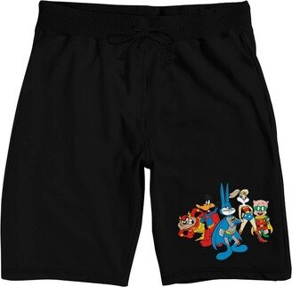 WB 100 Mashups Super Tune Squad Men's Black Sleep Pajama Shorts-XL