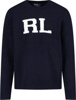 Logo Intarsi-knit Crewneck Jumper