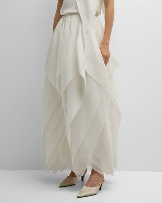Layered A-Line Maxi Skirt-AA