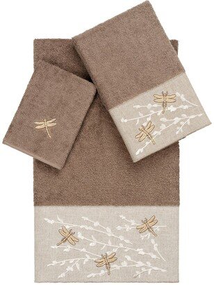 Braelyn 3-Piece Embellished Towel - Latte