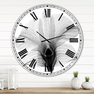 Designart 'Dendrobium On Back X-Ray Orchid' Large Cottage Wall Clock