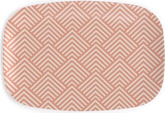 Serving Platters: Mod Triangles - Blush Serving Platter, Pink