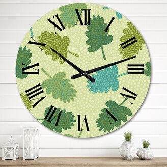 Designart 'Modern Exotic Tropical Leaves II' Traditional wall clock