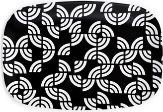 Serving Platters: Beethoven - Black And White Serving Platter, Black