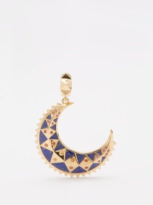 Moon Sapphire, Lapis Lazuli & 18kt Gold Charm