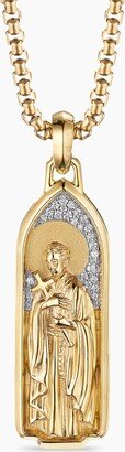 St. Gerard Amulet in 18K Yellow Gold with Pav