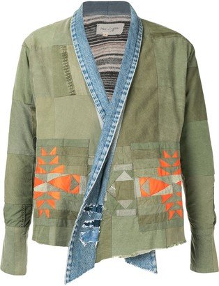 Patchwork Shawl-Lapel Jacket