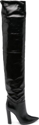 120mm Leather Pointy-Toe Boots