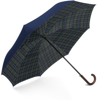 Plaid Reverse-Close Umbrella