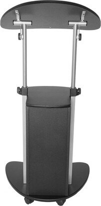 Simplie Fun Sit-to-Stand Rolling Adjustable Laptop Cart With Storage, Black