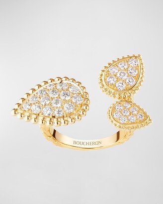 Serpent Boheme Yellow Gold 3-Motif Diamond Ring, EU 53 / US 6.25