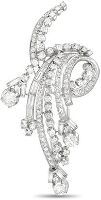 Non Branded LB Exclusive Platinum 8.74 ct Diamond Art Deco Brooch