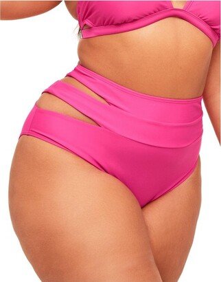 Adore Me Women' Demi High Waited Swimwear Bottom 1X / Fuchia Purple .