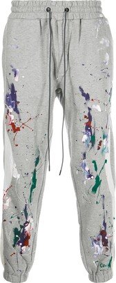 Paint-Splattered Tapered Joggers