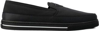 Triangle Logo Debossed Slip-On Sneakers