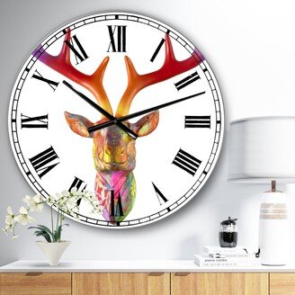 Designart 'Rainbow Antlers' Oversized Modern Wall Clock